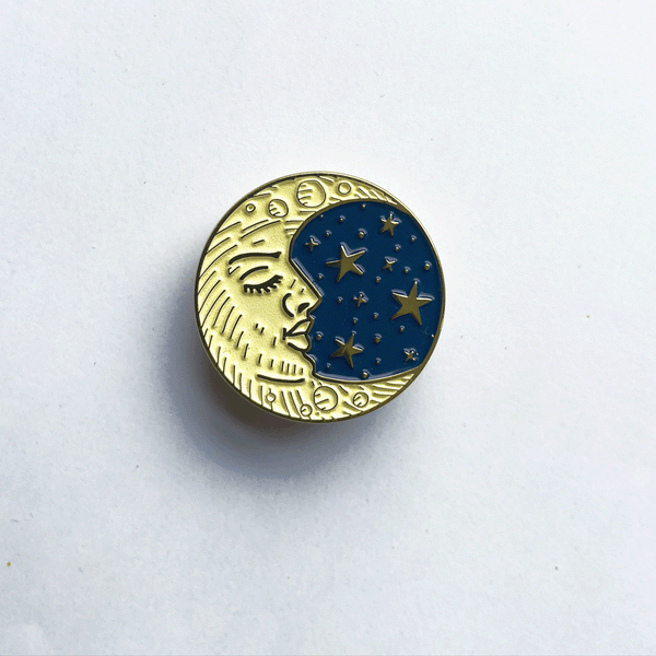 Moon, Glow-in-the-Dark - Enamel Pin