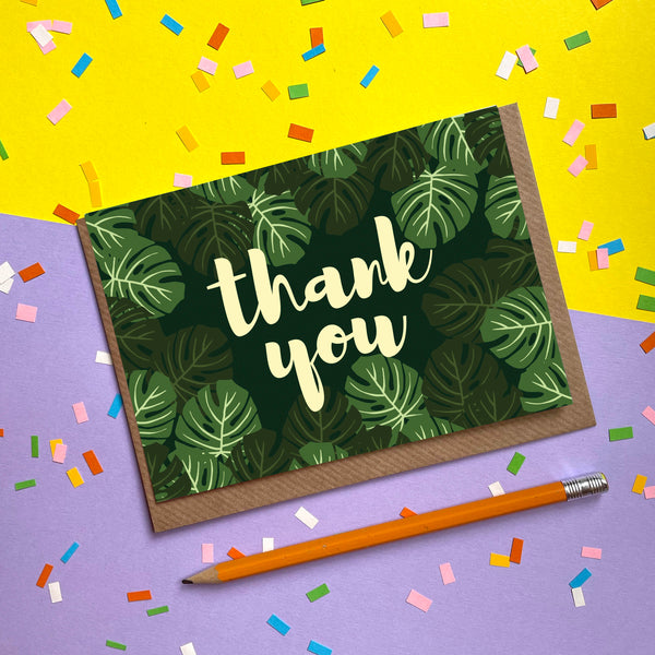 Thank You - Monstera - Greetings Card