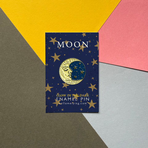 Moon, Glow-in-the-Dark - Enamel Pin