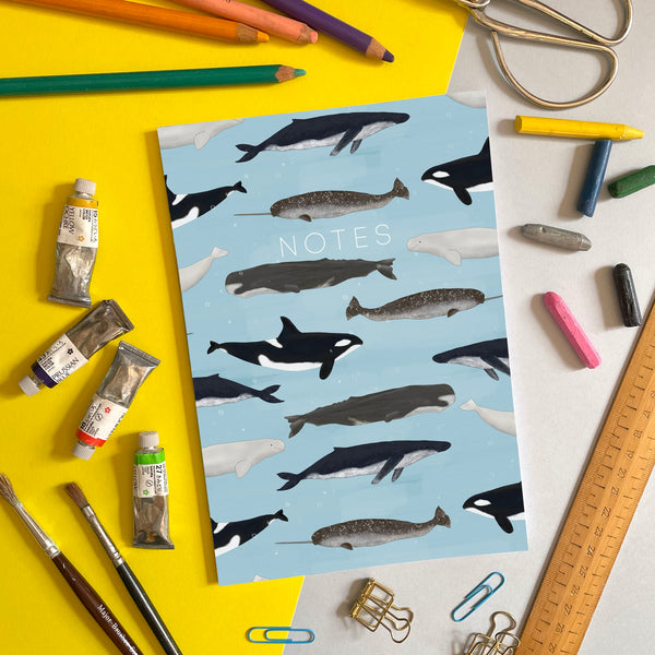 Whales - A5 Notebook