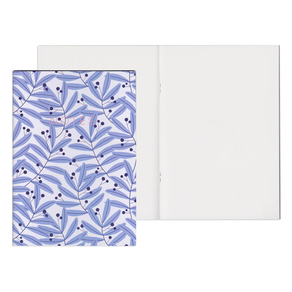 Blue Leaves - Mini Notebook
