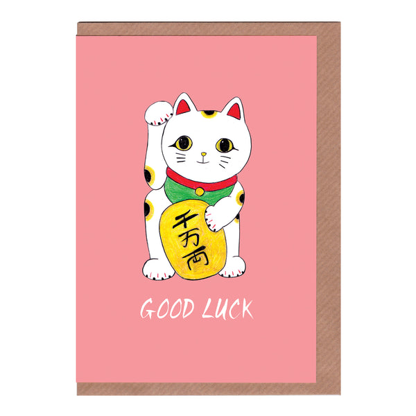 Good Luck (Maneki Neko) - Greetings Card