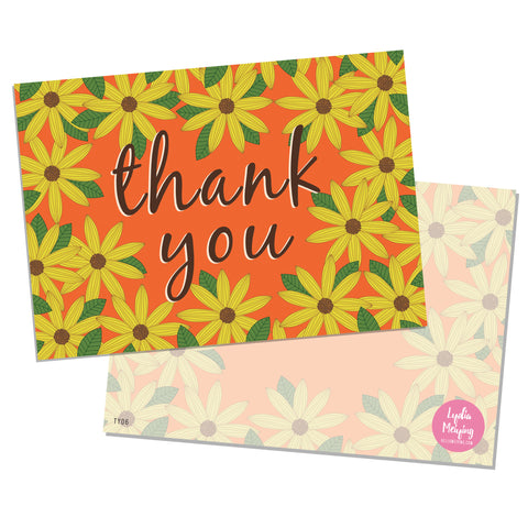 Gerbera Orange - 10 x Thank You Cards